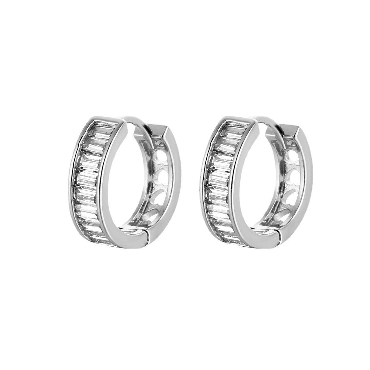 Micro inserto largo cuadrado zirconia earring hebilla moda masculina moda earring tendencia diseño simple viento pendientes detail image 5