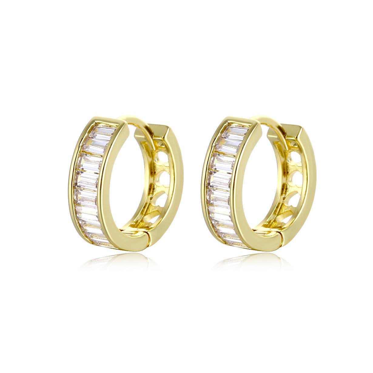 Micro inserto largo cuadrado zirconia earring hebilla moda masculina moda earring tendencia diseño simple viento pendientes
