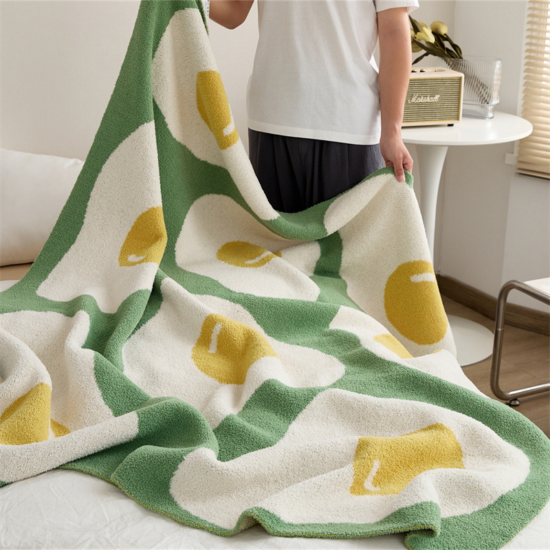 New thickened Nordic Class A semi-velvet living room sofa blanket, air-conditioned room blanket, nap blanket, Pupu egg, 130*160cm Application Scenario