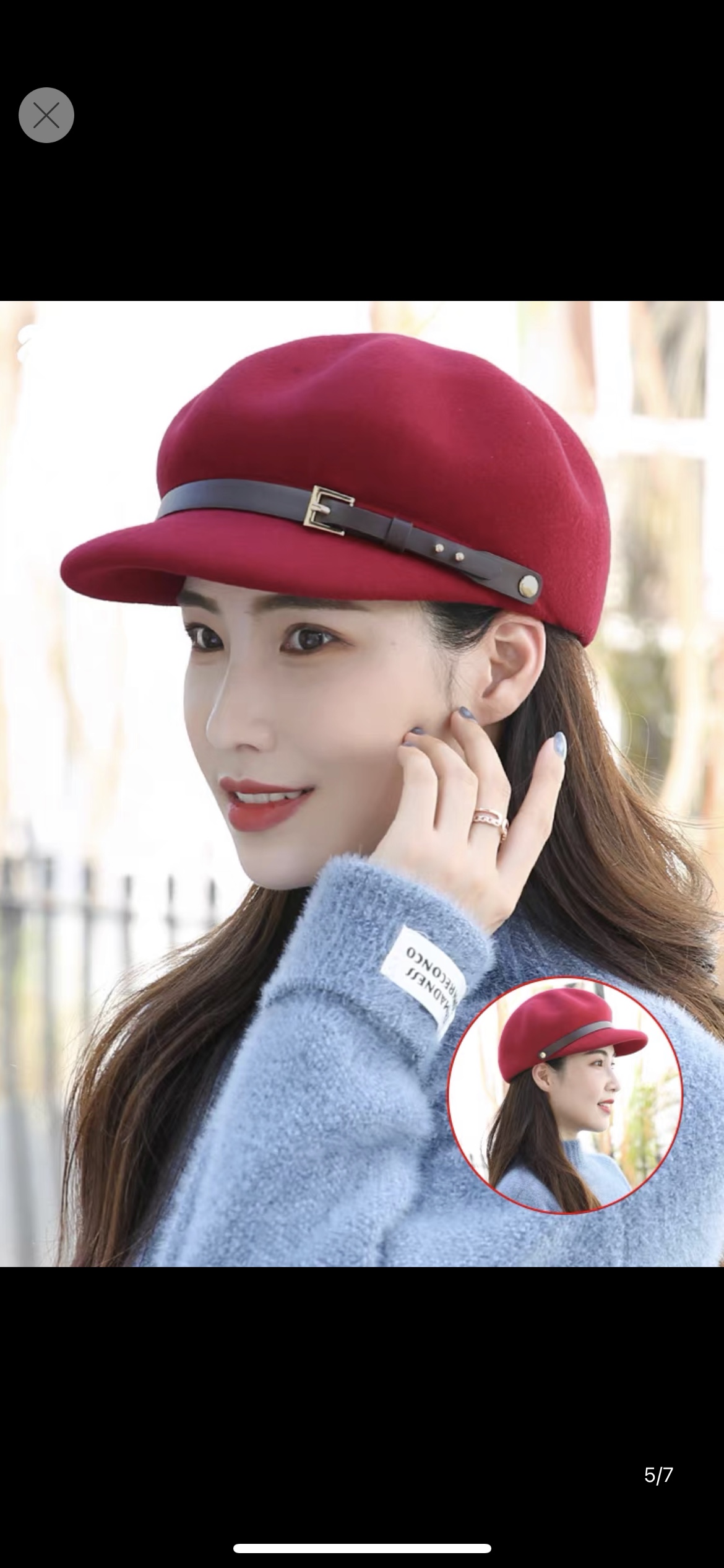 A stylish and versatile octagonal hat for women in autumn and winter, a beret for women, a fashionable woolen black baseball cap for ladies