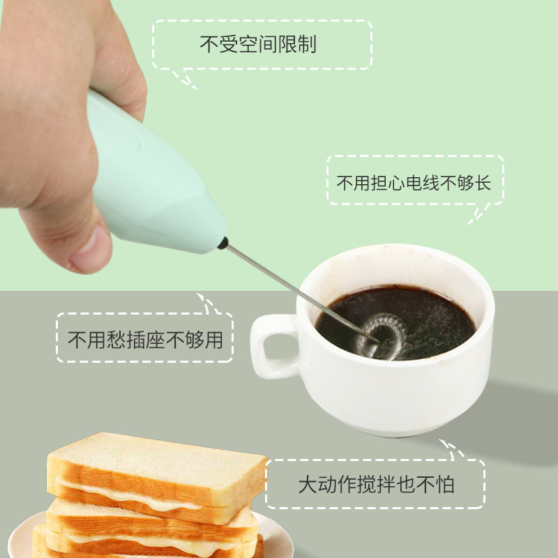 Mini electric mixer, egg beater, handheld coffee mixer, milk foam beater, kitchen baking egg beater detail image 2