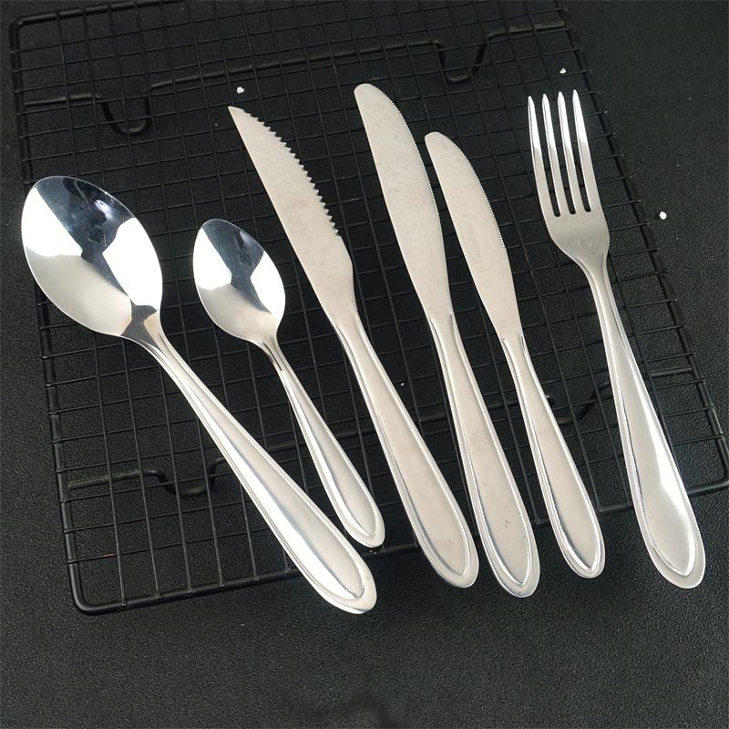 不锈钢勺子叉子 简约光身咖啡勺冰勺餐具西餐叉勺详情图1