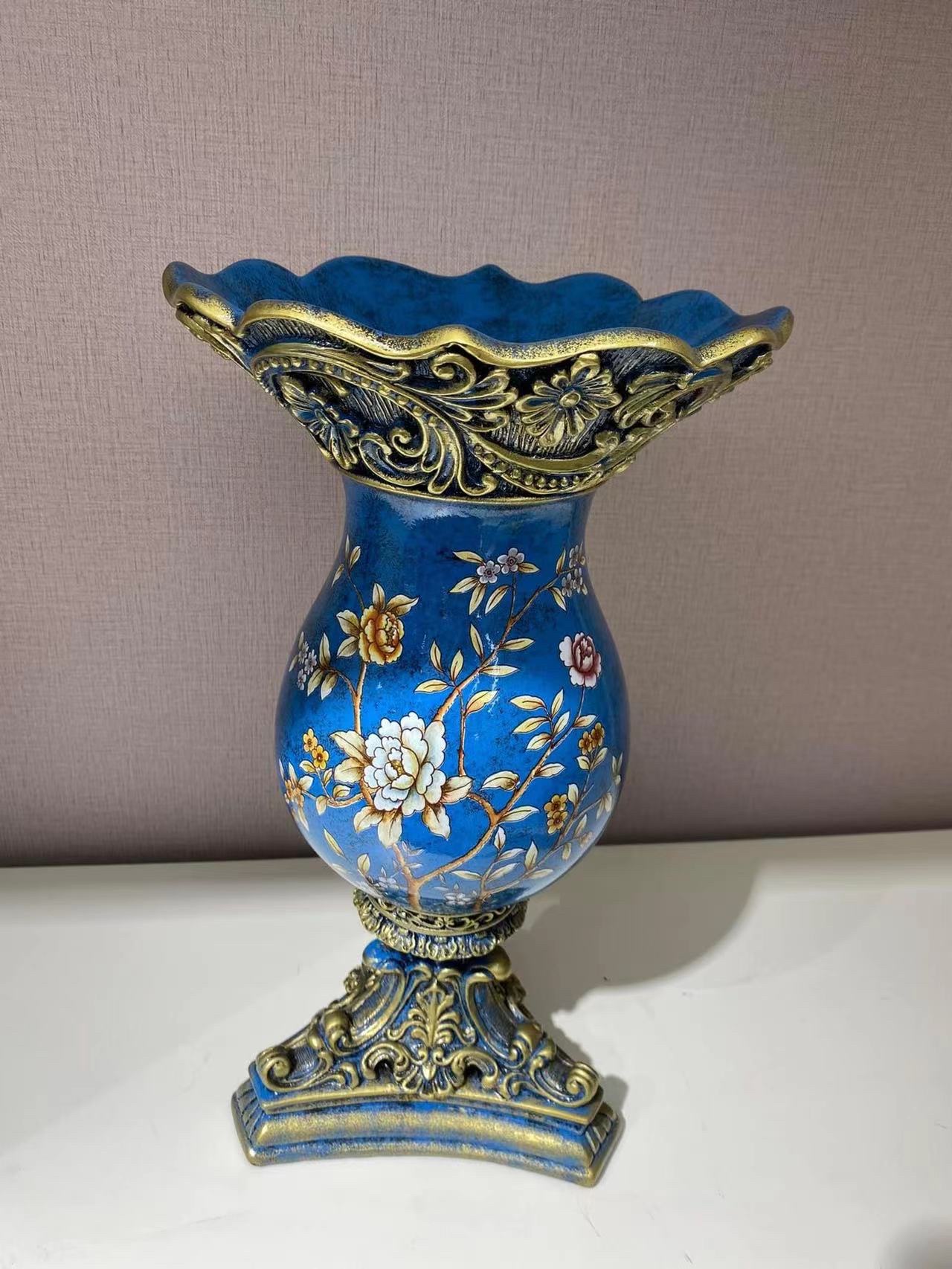 复古蓝 花瓶图