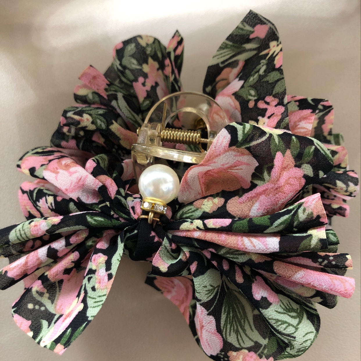  布艺金色发夹抓夹塑料彩色头饰