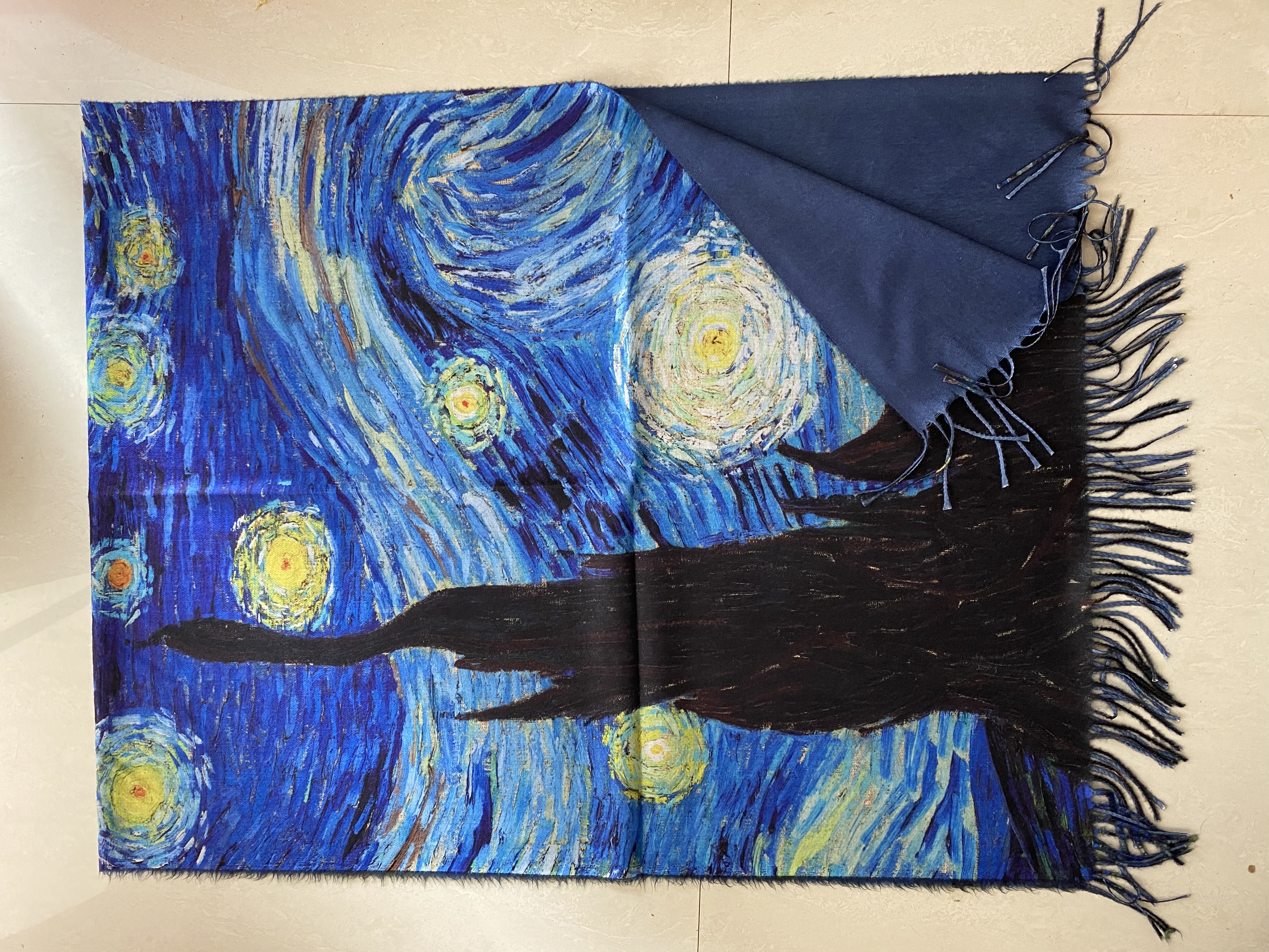 数码印花刺毛围巾