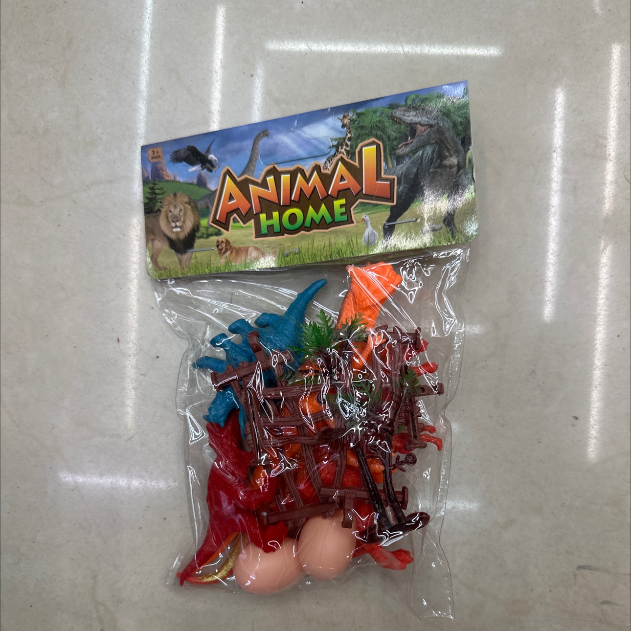 4只恐龙模型加恐龙蛋恐龙配件红色恐龙  恐龙蛋  恐龙围栏 环宇玩具 PVC1