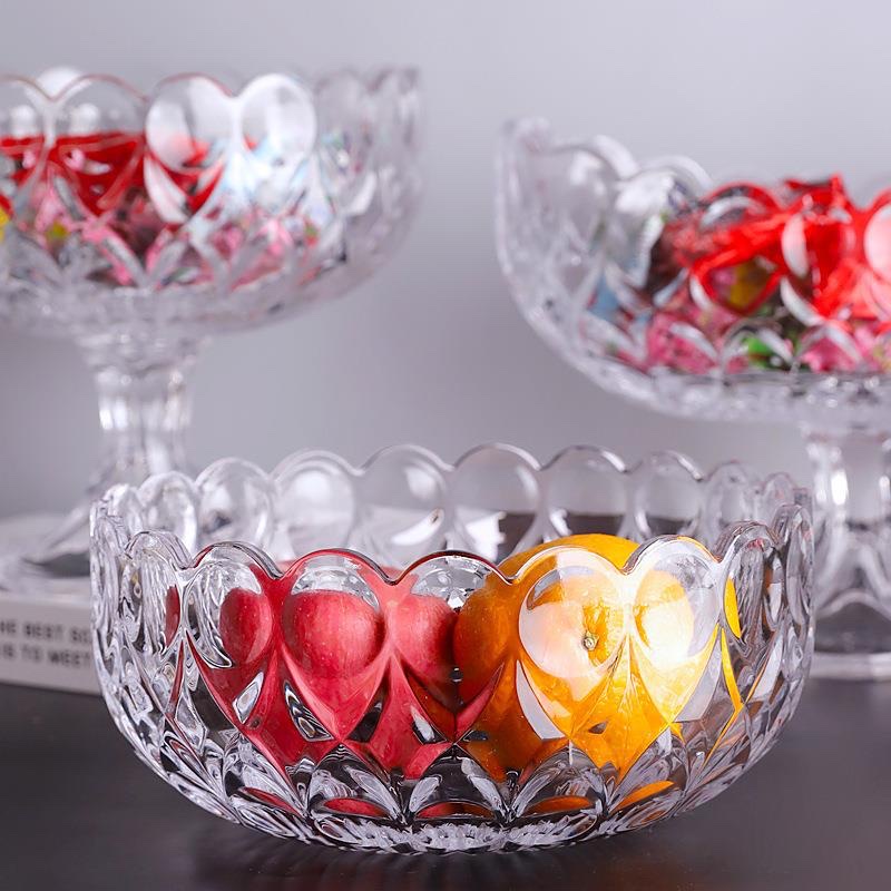 Creative high-end crystal gifts for home use, such as glass plates, fruit plates and bowls