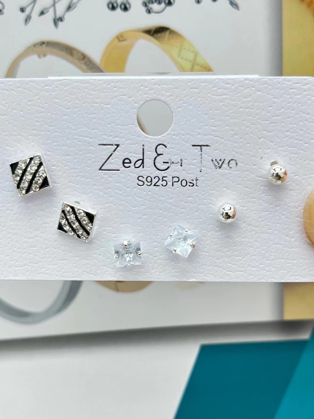 Three pairs of trendy online stud earrings from New Europe Fashion, New Europe Fashion, New Europe Fashion