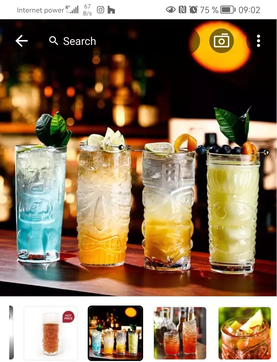 Glass cups, creative juice cups, cocktail cups, ice cream cups, daily household gifts