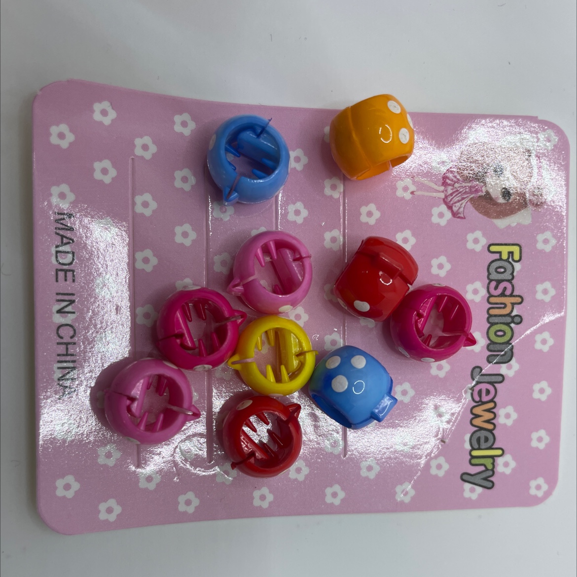 手工彩点彩色尼龙扣头发豆豆夹
