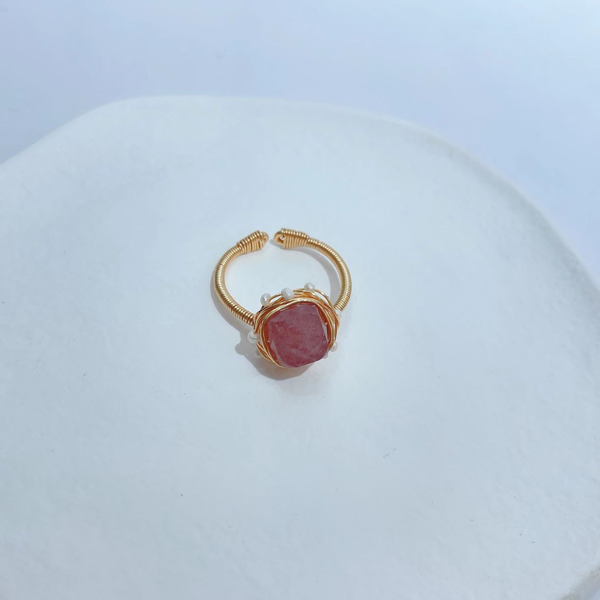 Original designer's natural pearl and natural stone fresh set details Picture