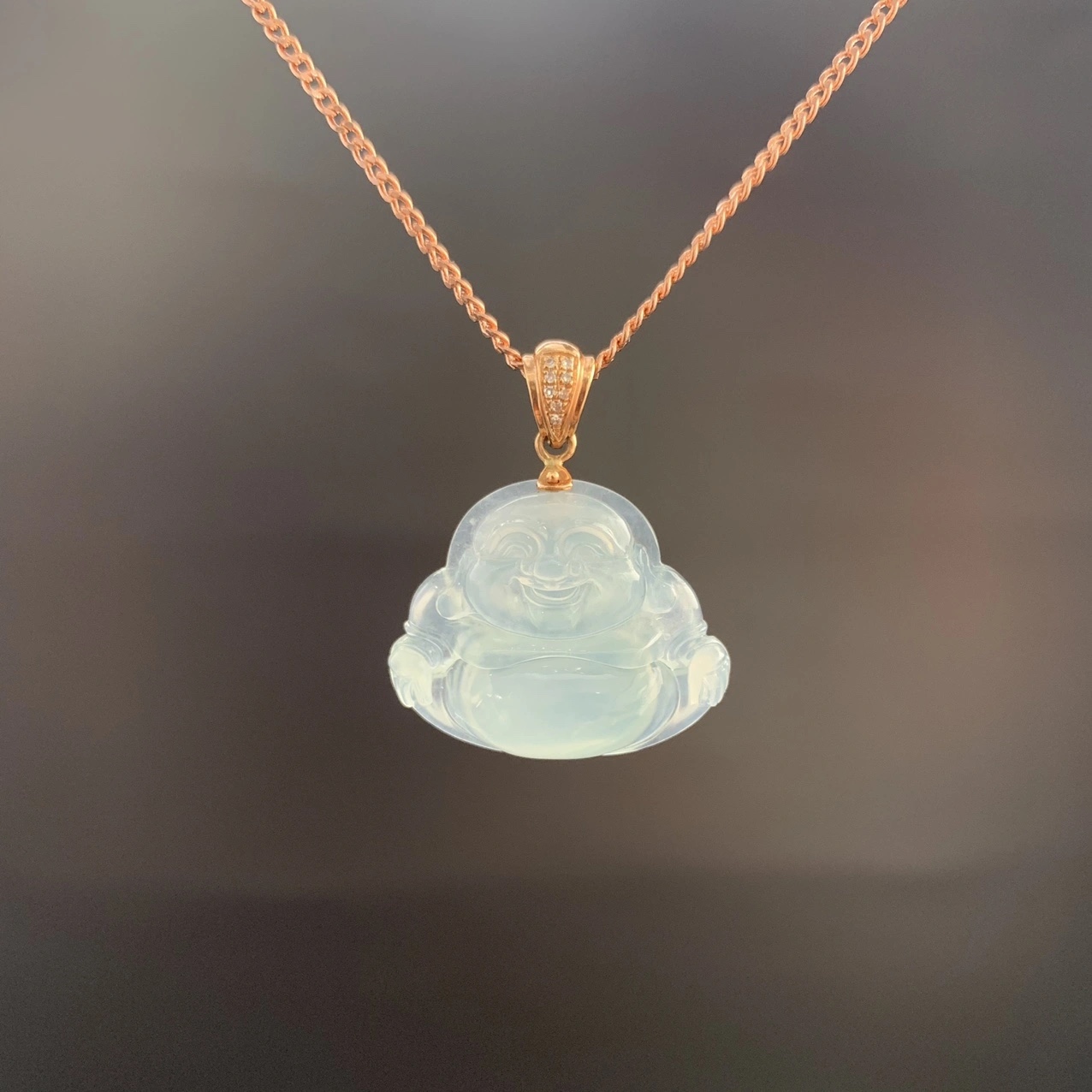 【 Oriental Jade 】 Natural Burmese jadeite A-grade ice-type small Buddha God jadeite neck ornament Specification image