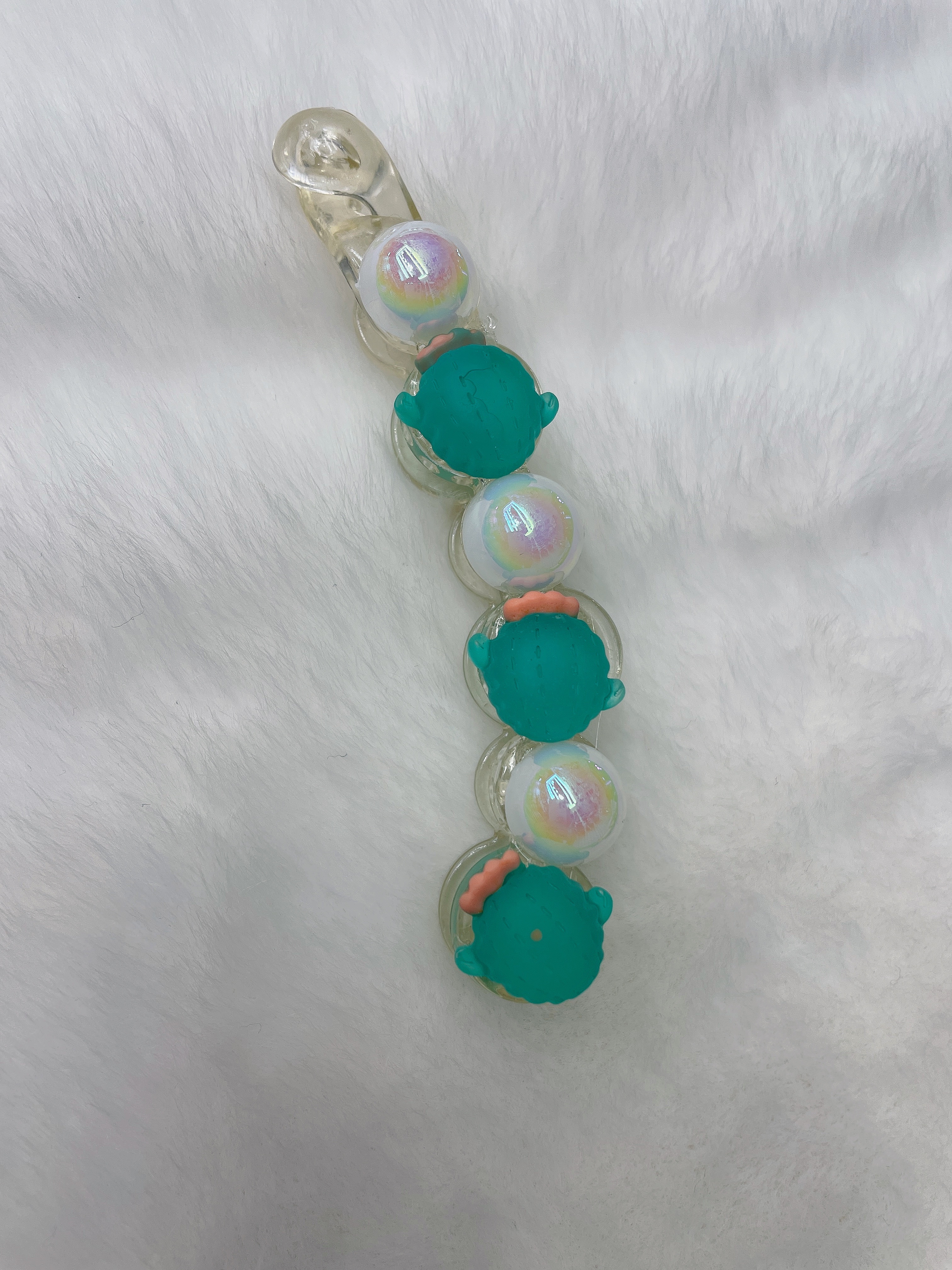 人鱼珍珠加仙人掌香蕉夹网红2022年新款一字夹女海豚🐬-巧娟饰品20