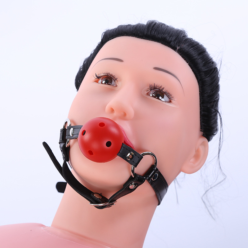 厂家直销情趣用品成人性用品PU皮革口伽塑料强制口球另类玩具详情图5