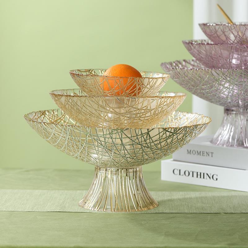 Glass plates, glass bowls, fruit bowls, glass products, creative gifts, home and daily use Specification image