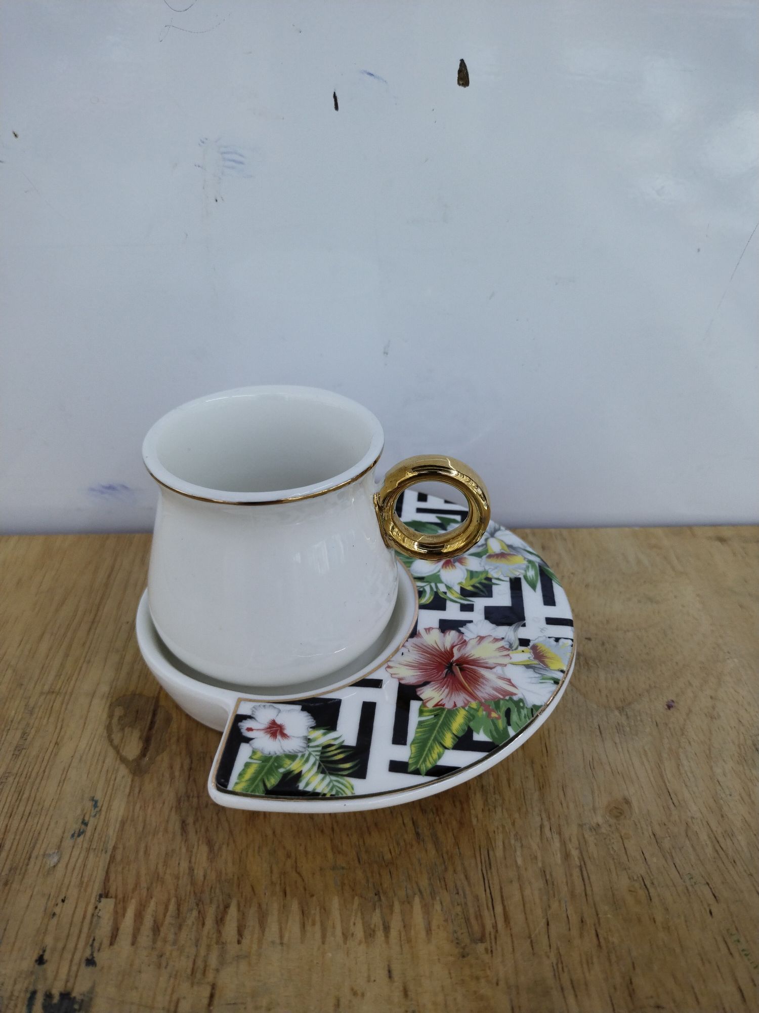 丽玫陶瓷咖啡六杯碟奢华下午茶扇形新款礼盒包装0085图
