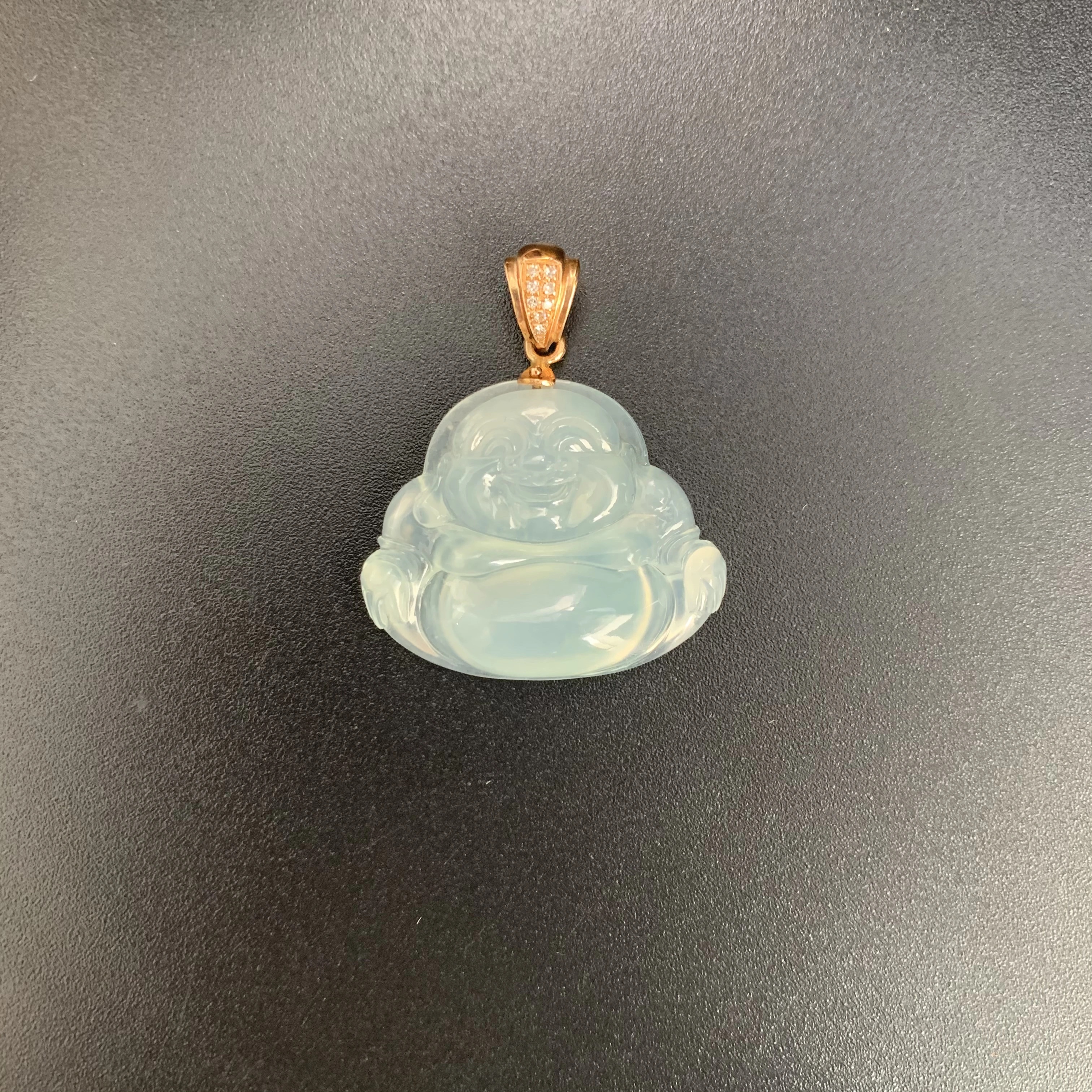 【 Oriental Jade 】 Natural Burmese jadeite A-grade ice-type small Buddha God jadeite neck ornament details Picture