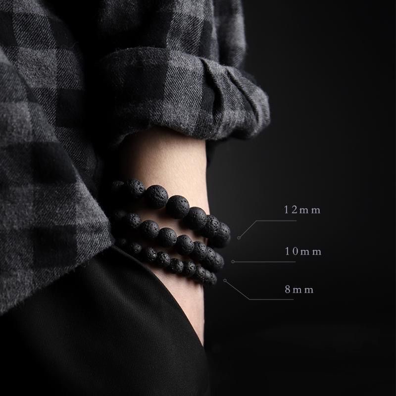 【 Oriental Jade 】 Natural Volcanic stone bracelets, beads, neutral and simple lucky beads, finished and semi-finished beads, DIY accessories