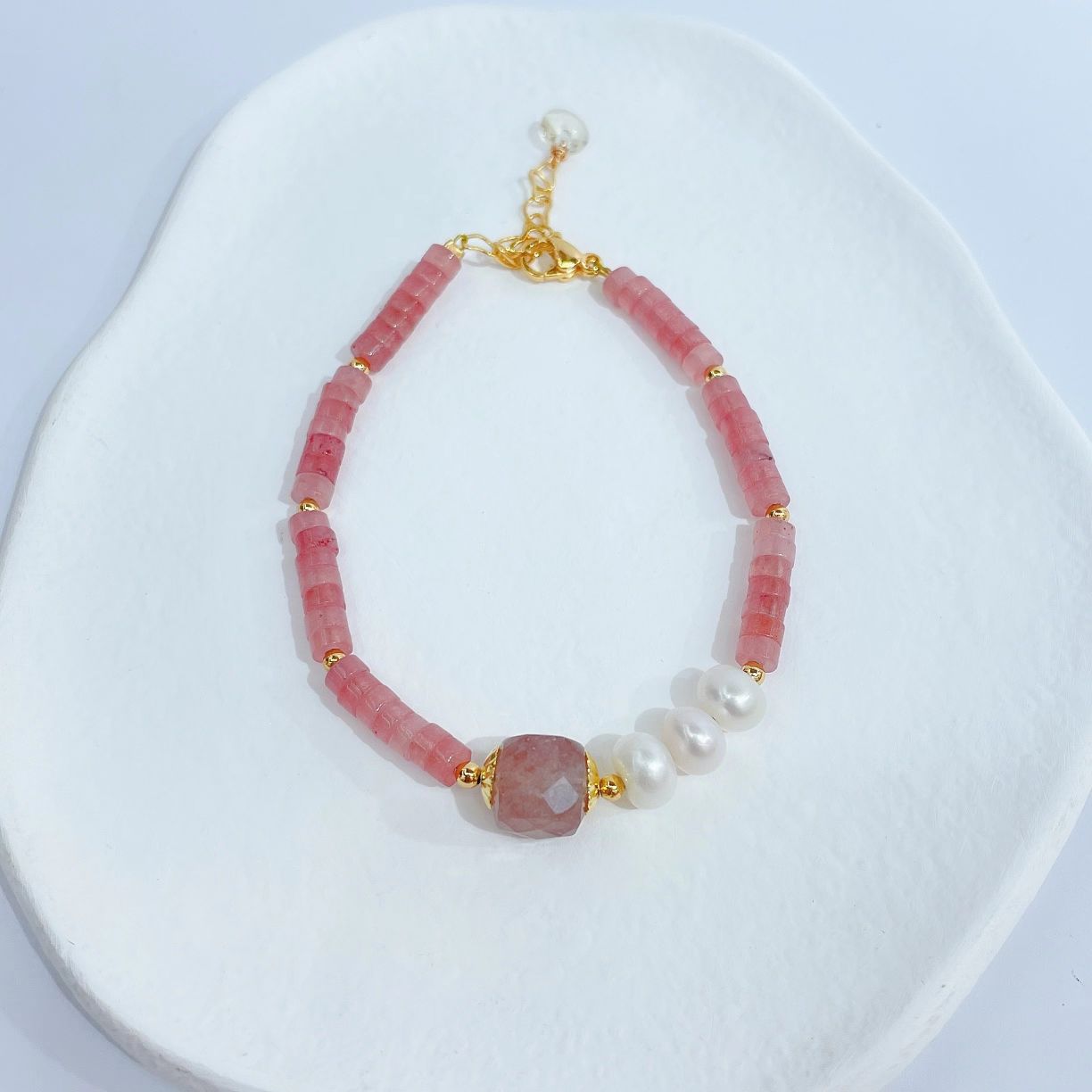 Original designer's natural pearl and natural stone fresh set Specification image