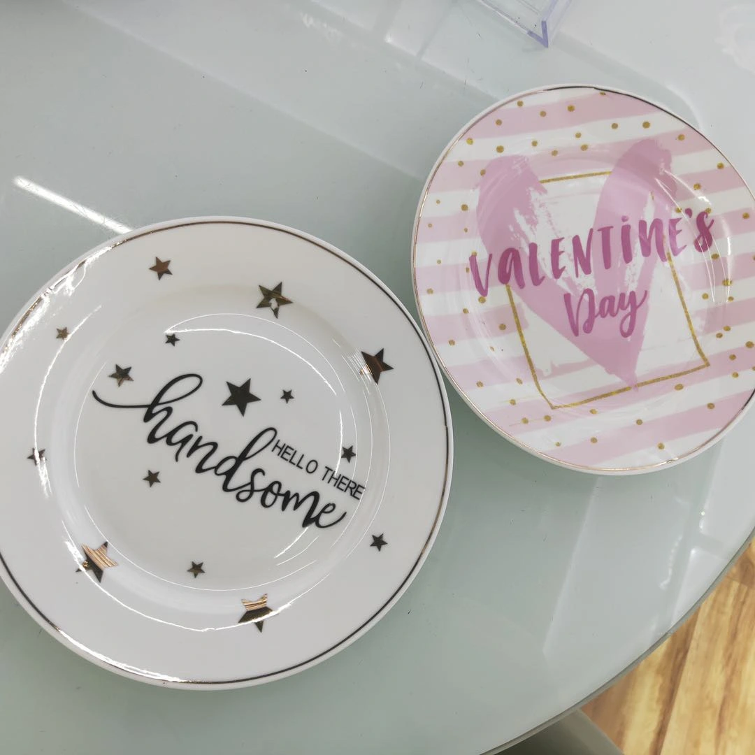 Limei Ceramic Tableware, ceramic plates, new ins style fashionable plates for Chinese and Western cuisine, afternoon tea daily-use ceramic tableware, 6-inch dinner plates 0087 Application Scenario