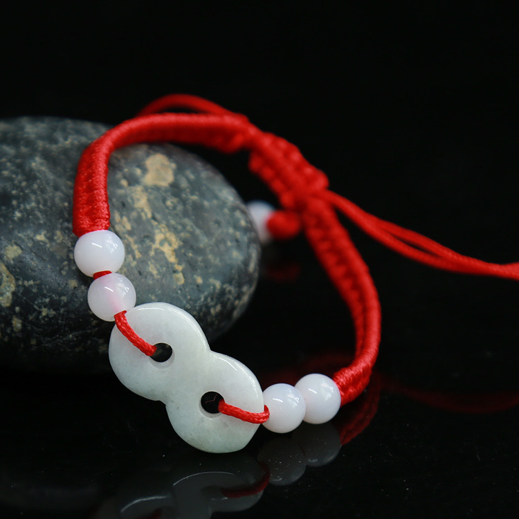 【 Oriental Jade 】 Rope-woven jadeite A-grade transportation red rope bracelet, handwoven peace pendant for men and women, Road-through PI Xiu jewelry Specification image