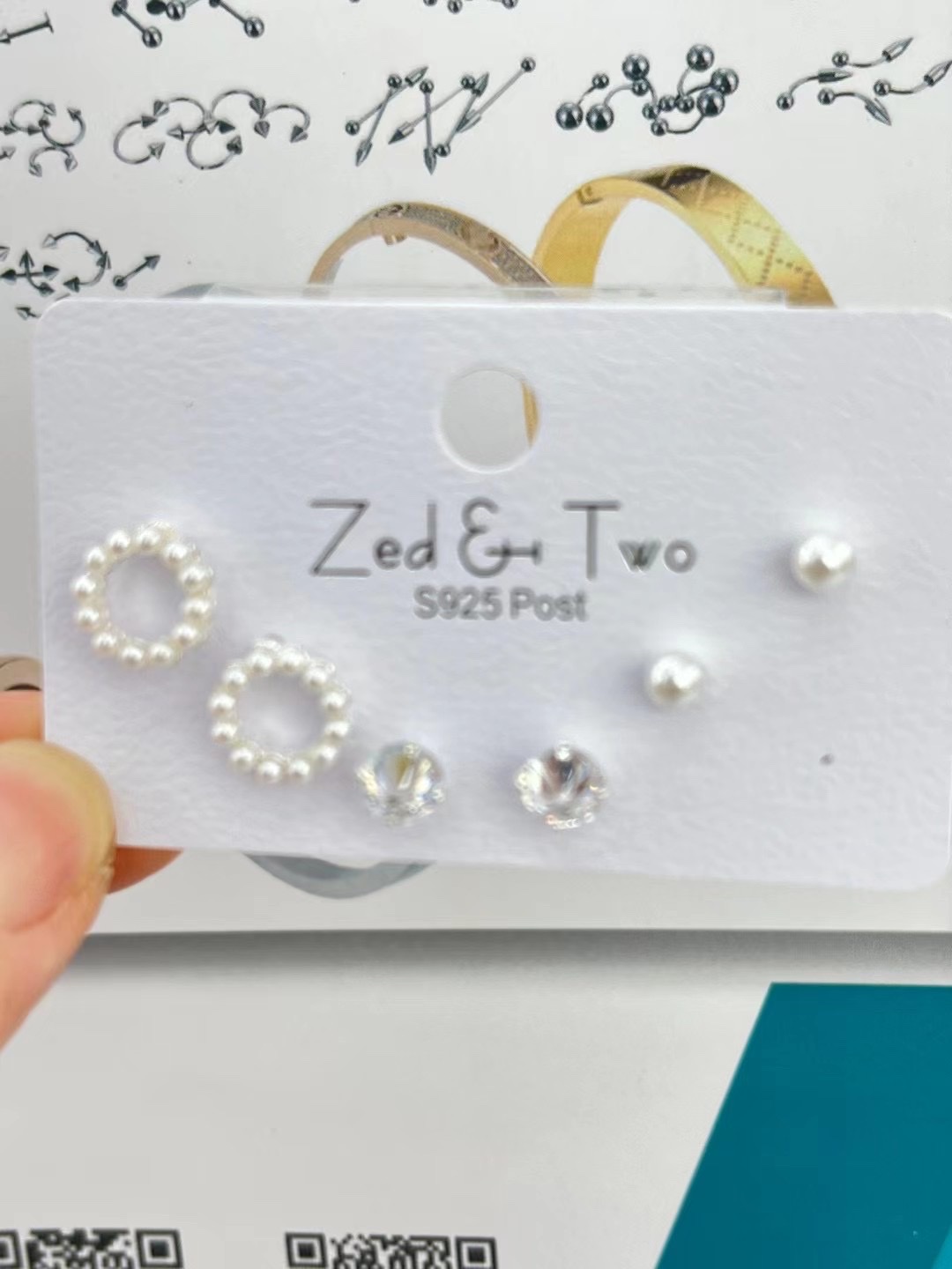 三对装流行饰品小珍珠系列配搭款新欧时尚新欧时尚