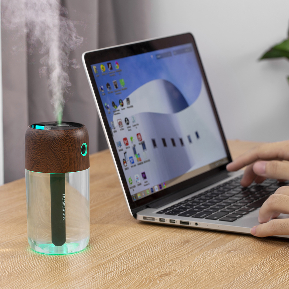 Wood grain seven-color humidifier Item Picture
