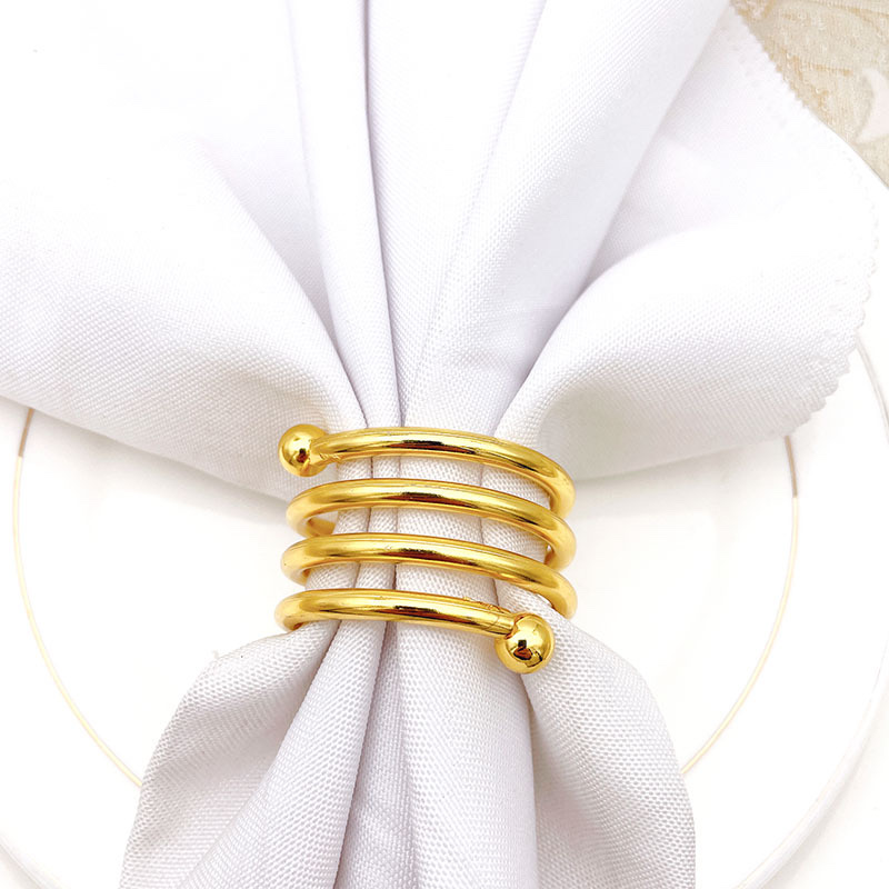 Napkin ring steel ball three-ring details Picture