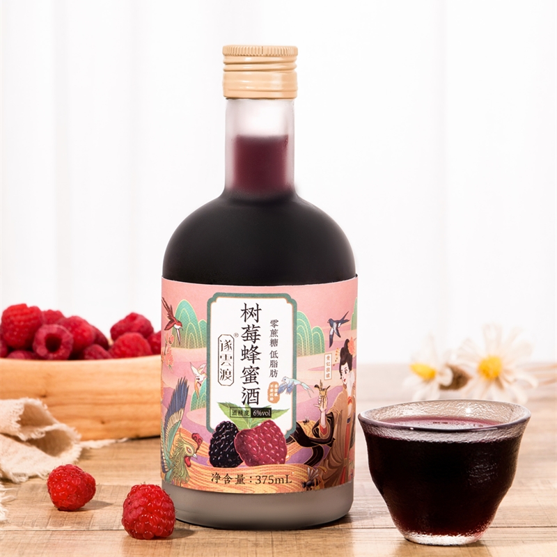 遂雲渡树莓蜂蜜酒6%vol 375ml/瓶 单瓶图