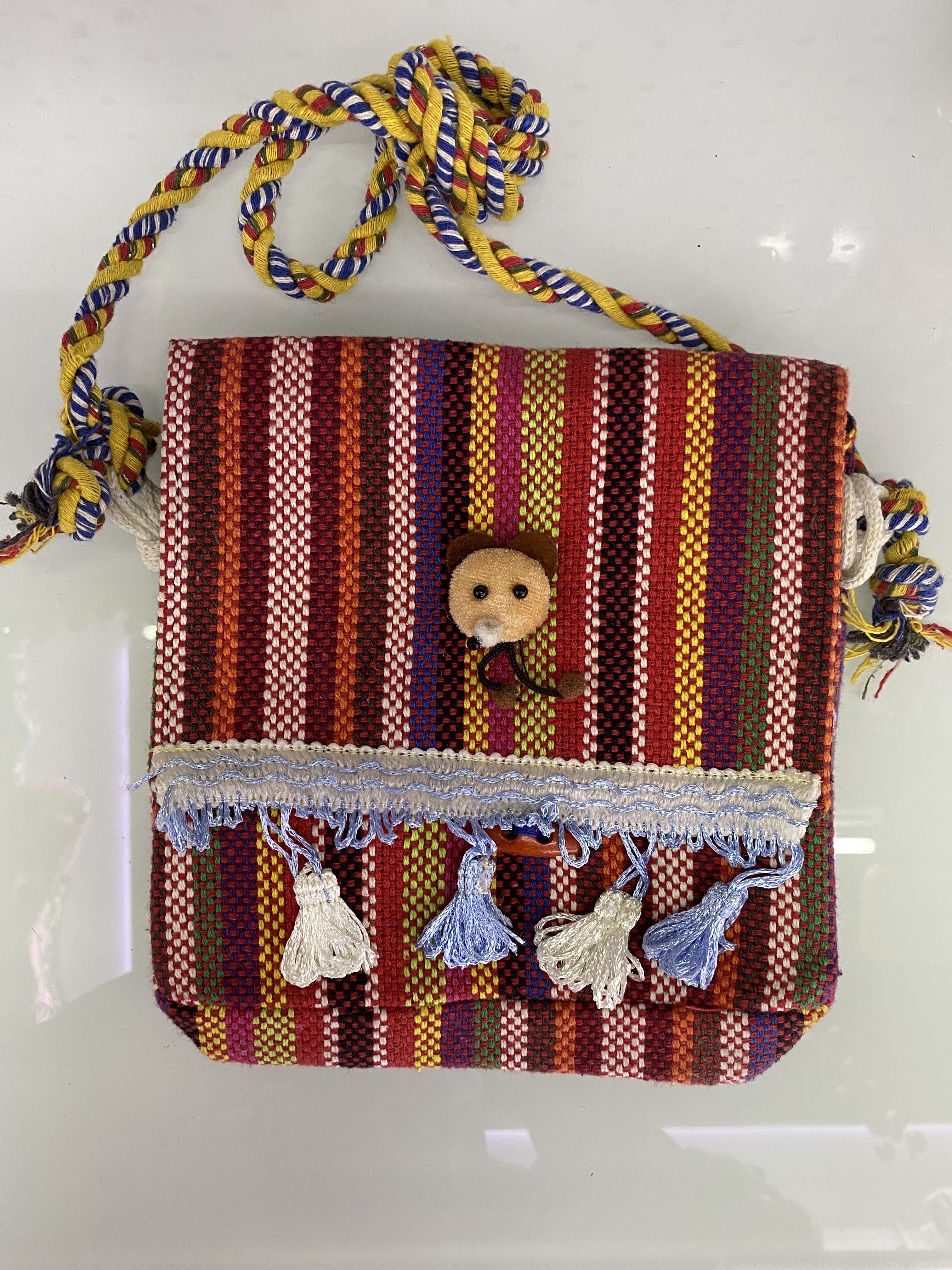 民族手工工艺品 麻布斜挎包女士包 按扣女式包地摊景点旅游纪念品庆玲工艺手机包1