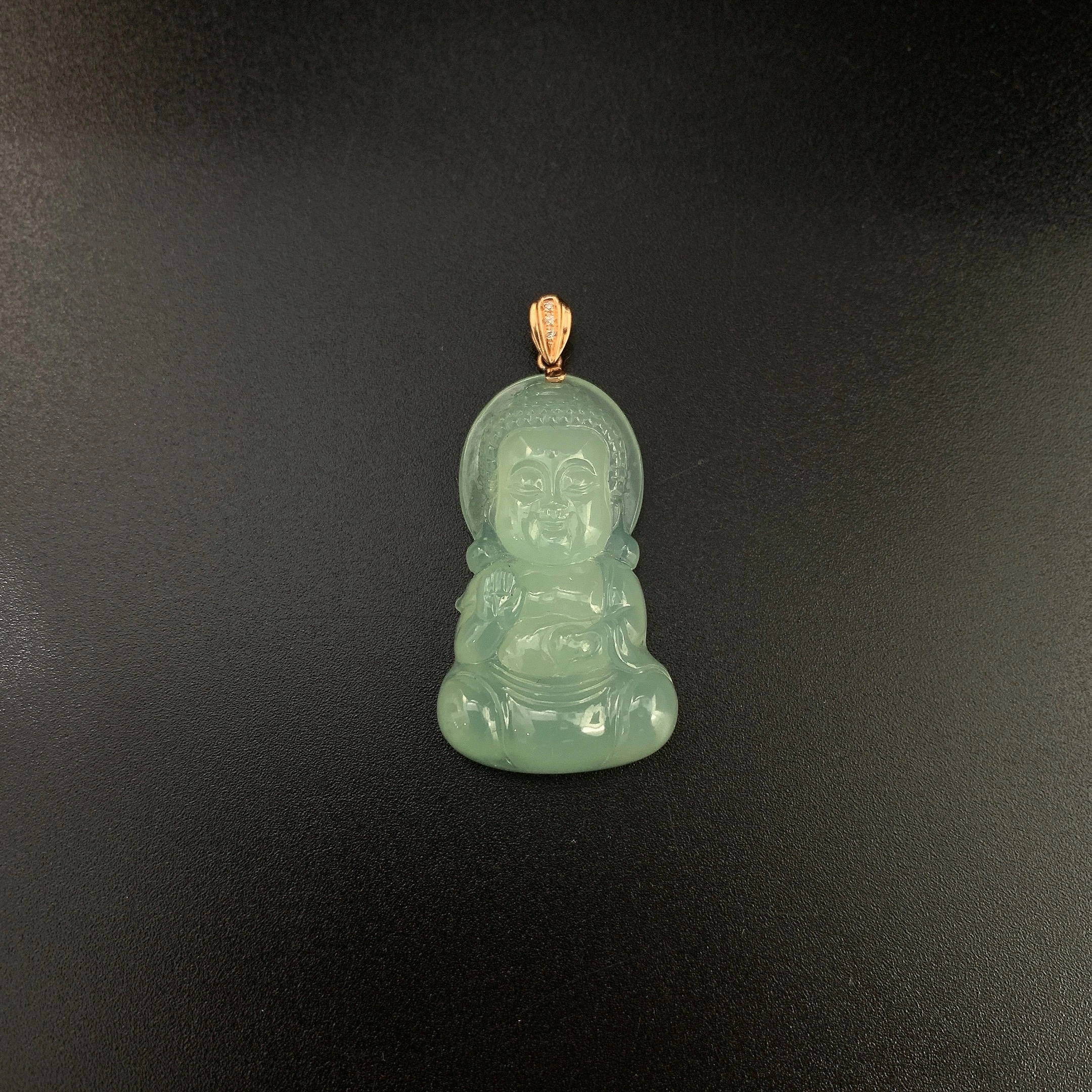 【 Oriental Jade 】 Natural Burmese jadeite and jade A-grade Guanyin fine glutinous variety Baby Buddha pendant jadeite necklace details Picture