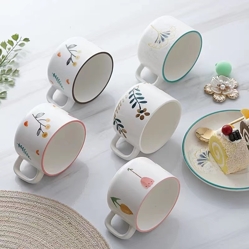 Japanese-style creative and simple hand-painted underglaze ceramic cups for home use