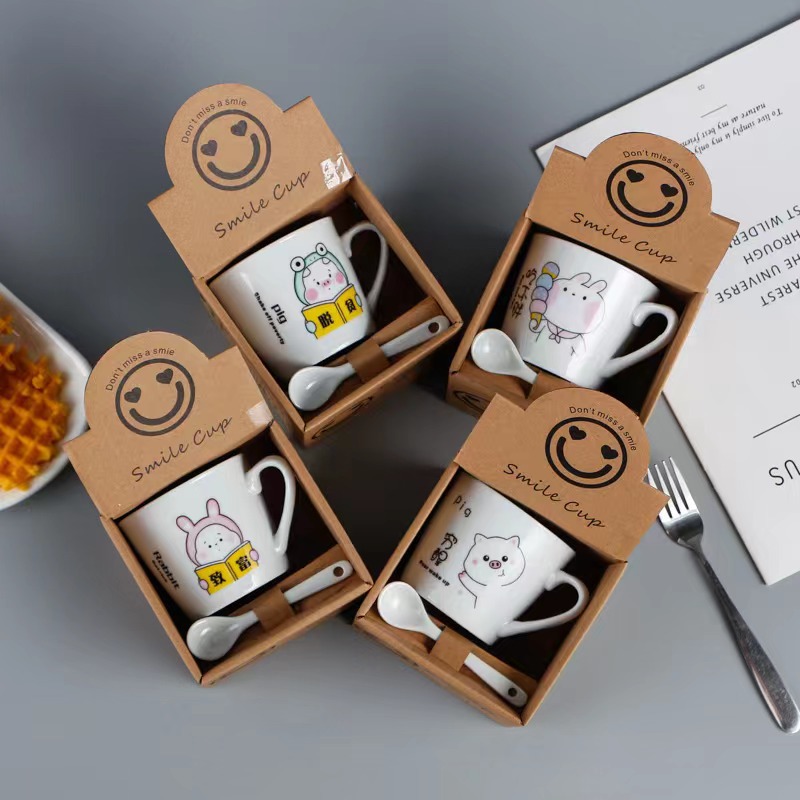 The creative ceramic cup opening small gift event offers cartoon coffee cups, practical cups, mugs, and Meideli 039 Application Scenario