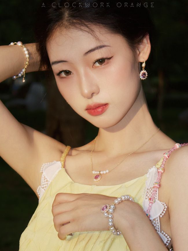 原创设计师款 高级感紫水晶搭配天然珍珠套装