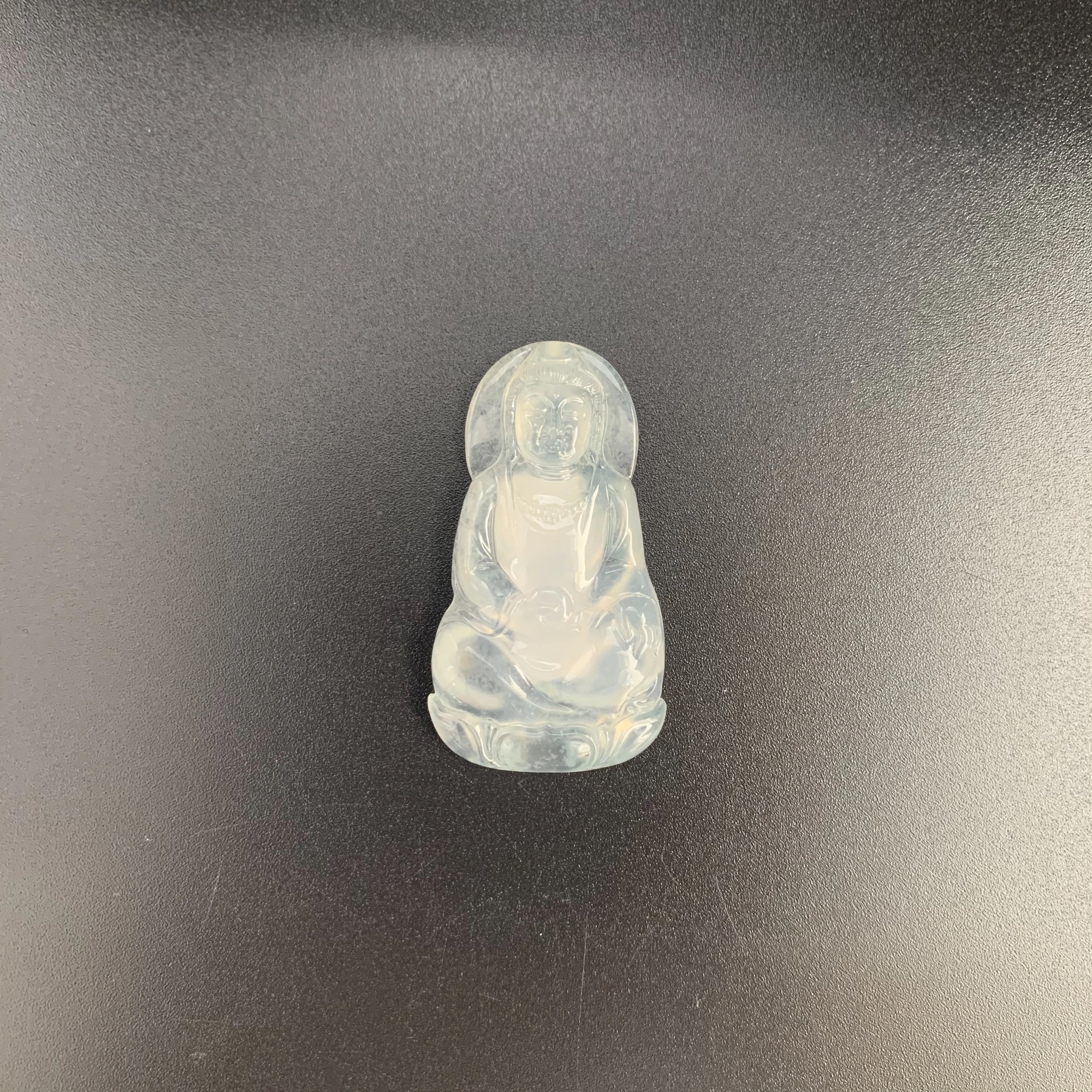 【 Oriental Jade 】 Natural Burmese jadeite A-grade exquisite ice-type small Guanyin pendant jadeite necklace Specification image