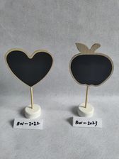 小黑板爱心苹果形状，摆件，木制黑板