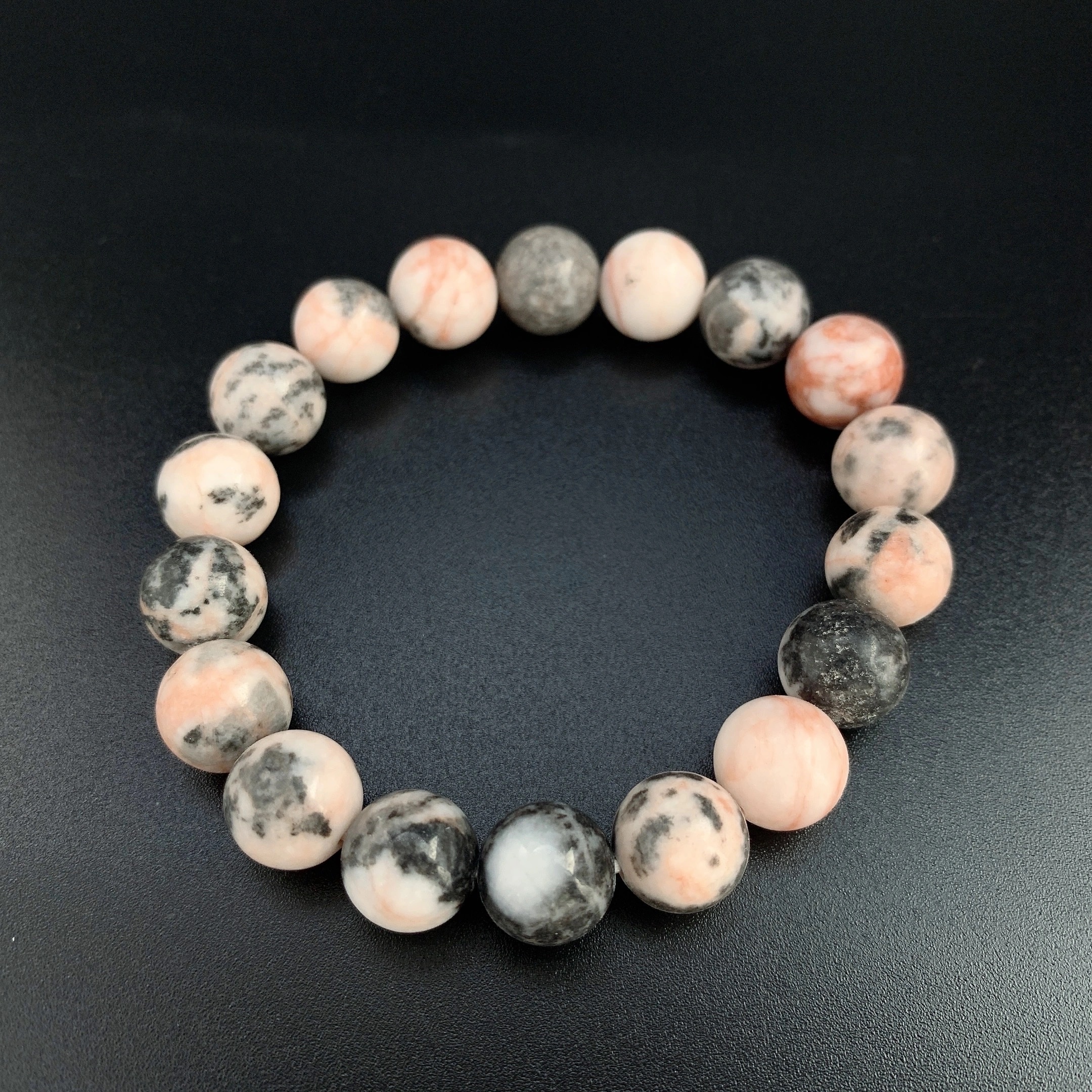 【 Oriental Jade 】 diy Jewelry bracelet made of Natural Stone powder zebra stone Specification image