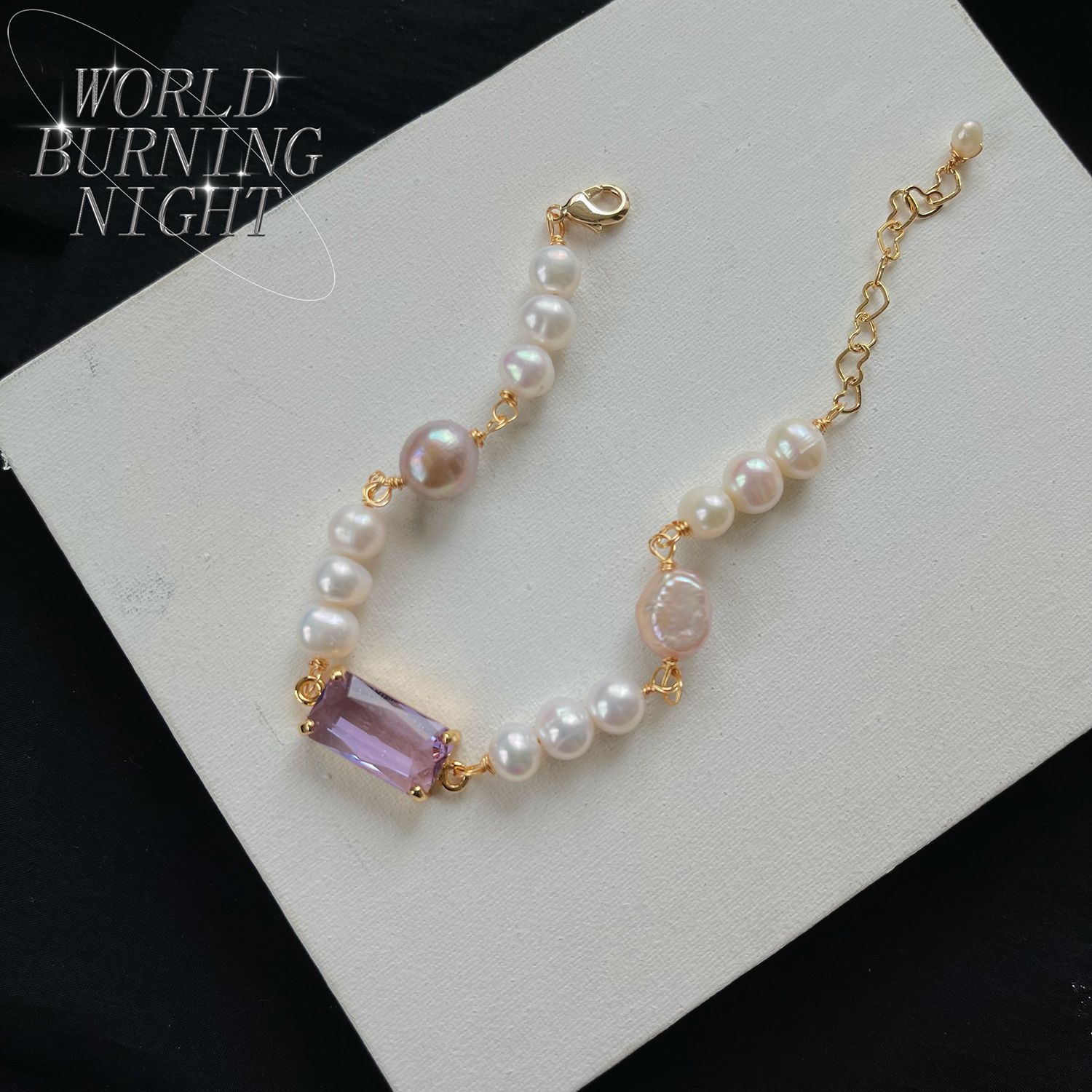 An original designer's high-end amethyst set paired with natural pearls detail image 6