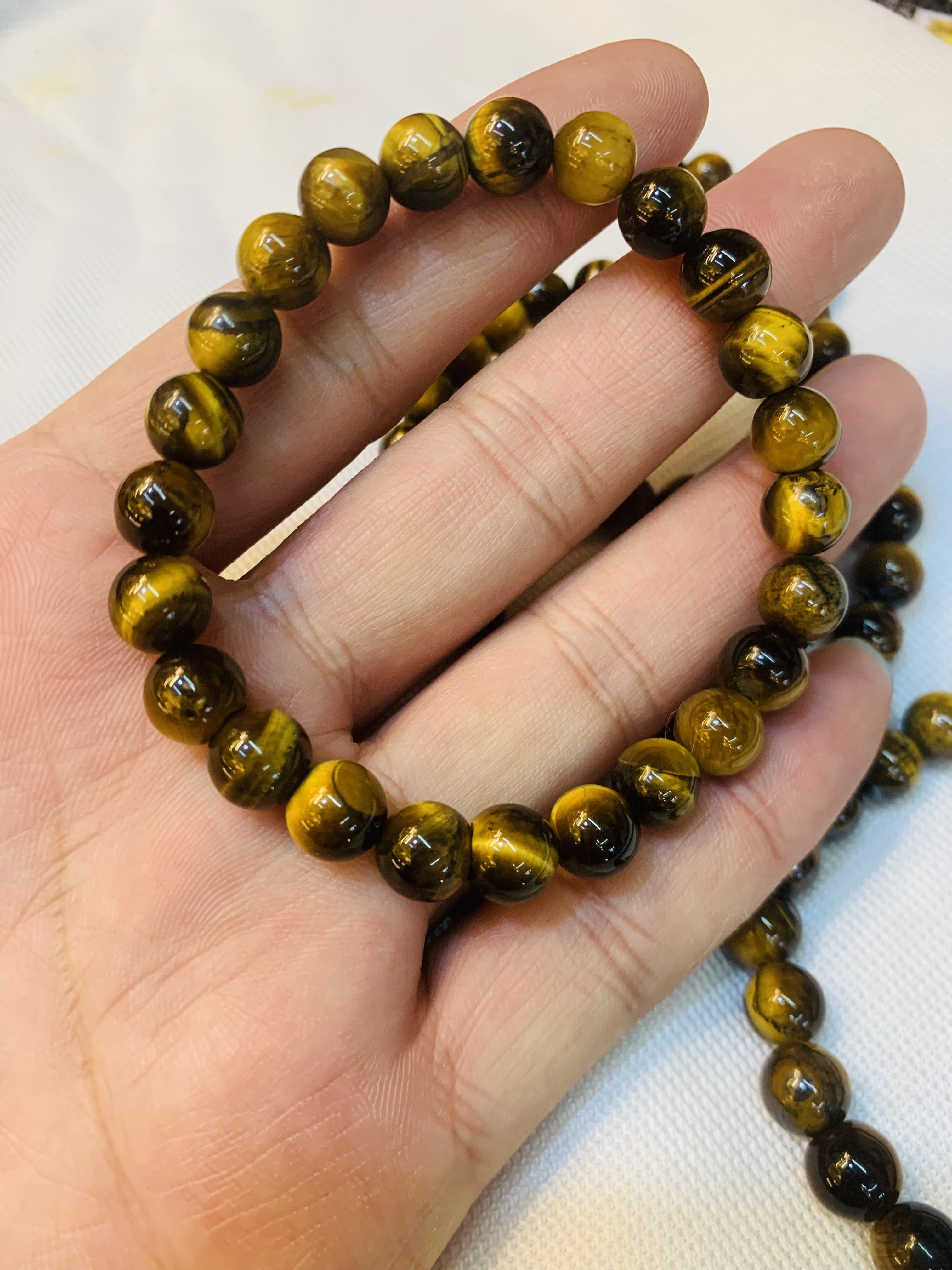 Jinhong Tourist Handicrafts Industrial Products Bracelet 10mm Tiger's Eye Stone Bracelet Handicraft Jinhong B0011 details Picture