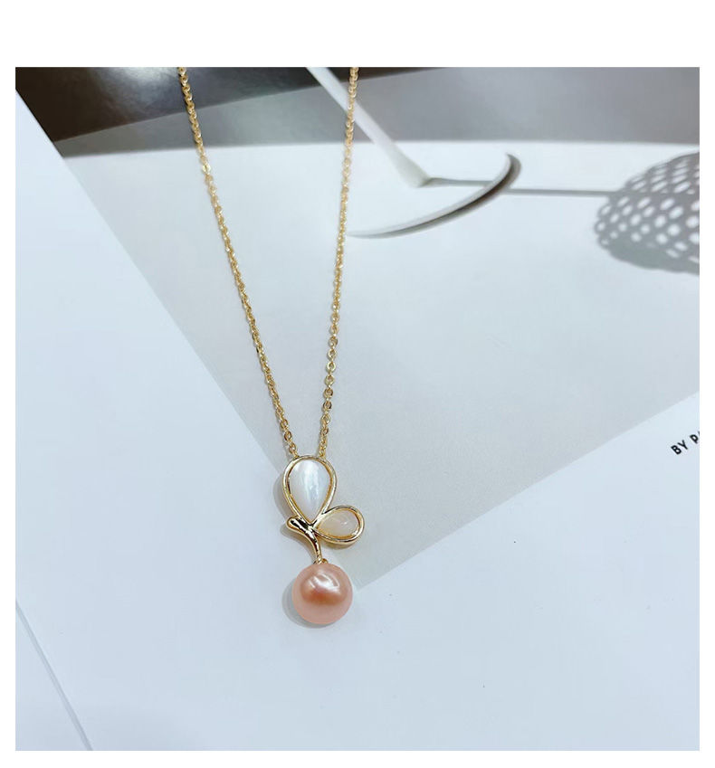 New Korean version natural freshwater pearl necklace, versatile handcrafted shell pendant for women, 14-pack K color preservation pearl necklace Application Scenario