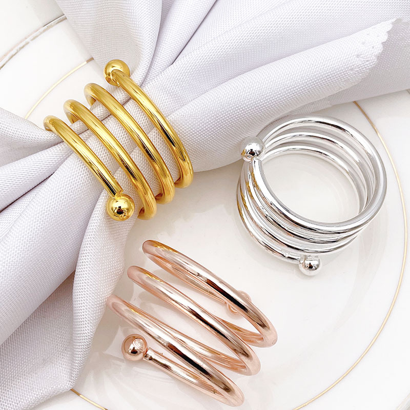 Napkin ring steel ball three-ring