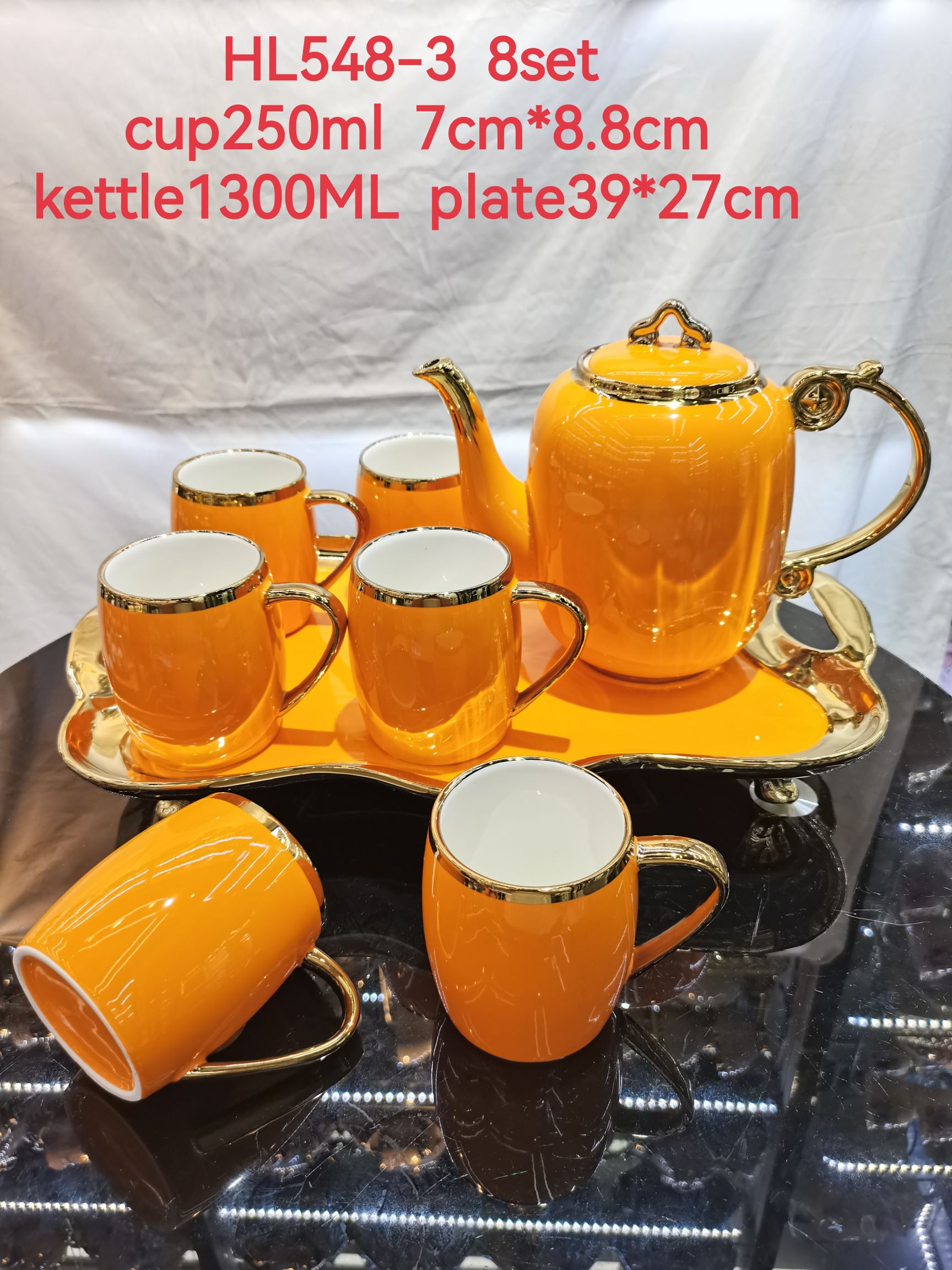 European-style coffee water set, daily cross-border supply wholesale, home and hotel coffee water set, 6 cups with water bottle and tray, Medley 042
