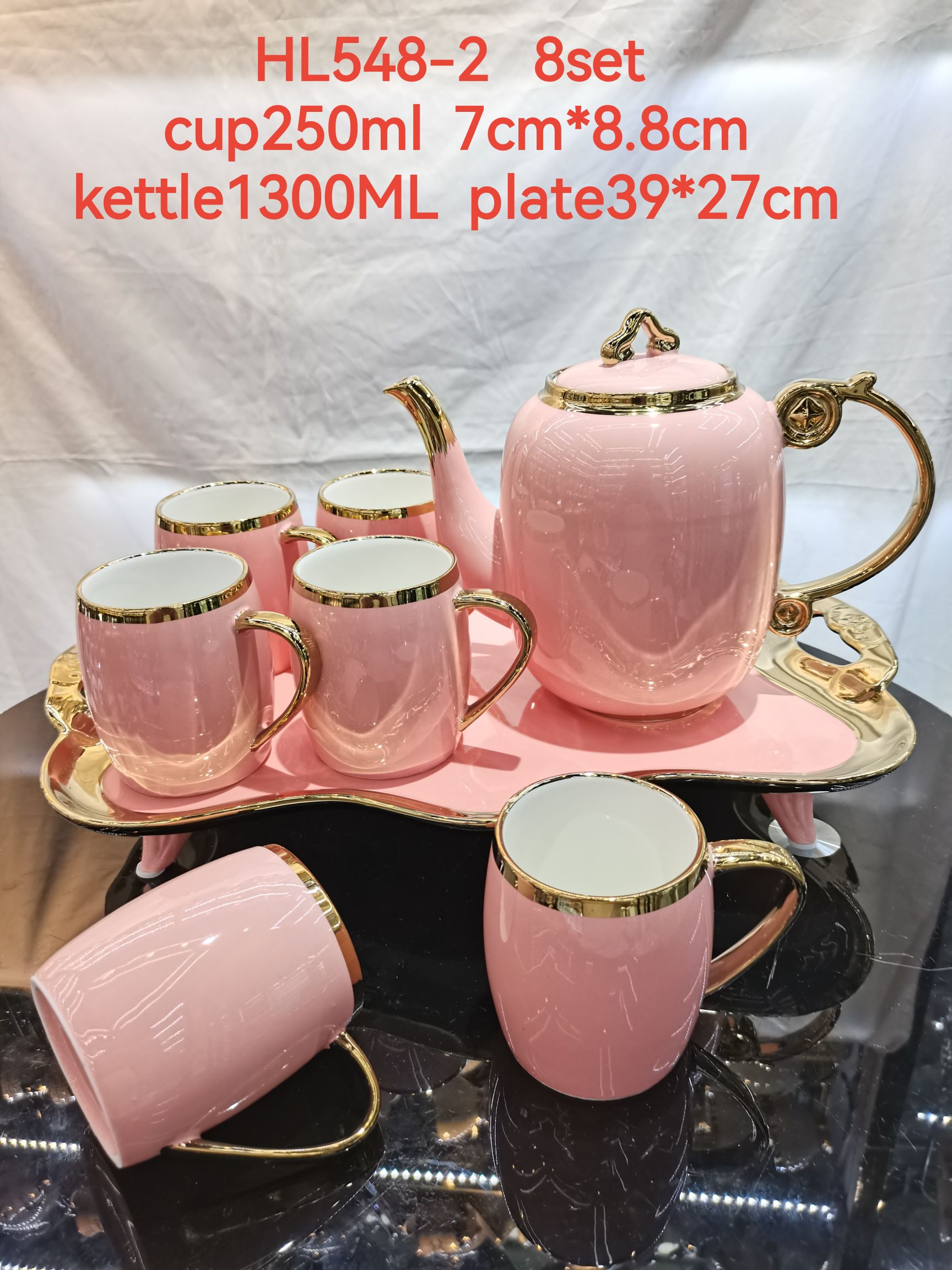 European-style coffee water set, daily cross-border supply wholesale, home and hotel coffee water set, 6 cups with water bottle and tray, Medley 042 details Picture