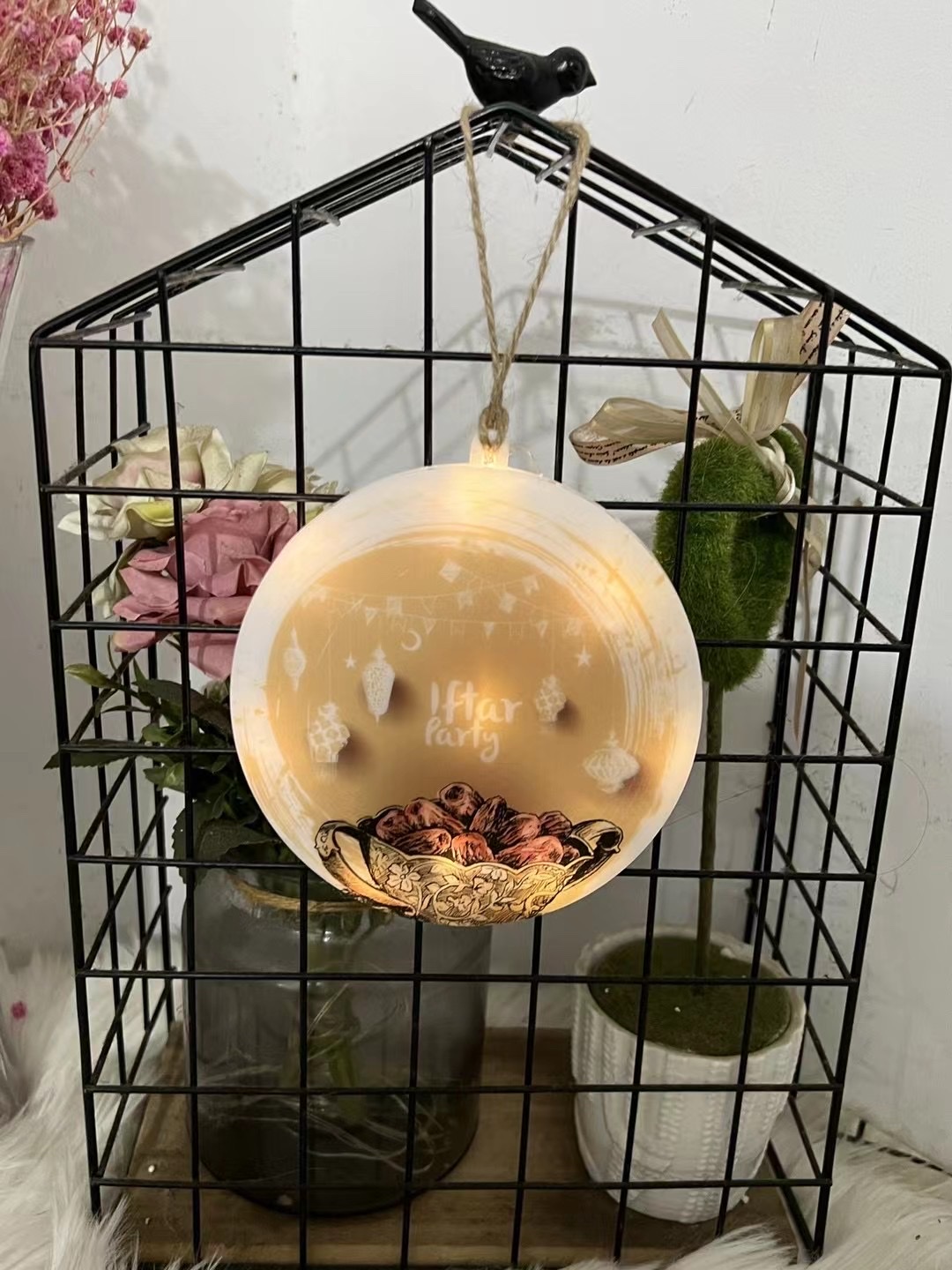 厂家直销LED灯彩灯装饰灯ins跨境热销爆款北欧风户外灯穆斯林斋月铜丝灯挂串带闪烁京东工艺 LED灯串25