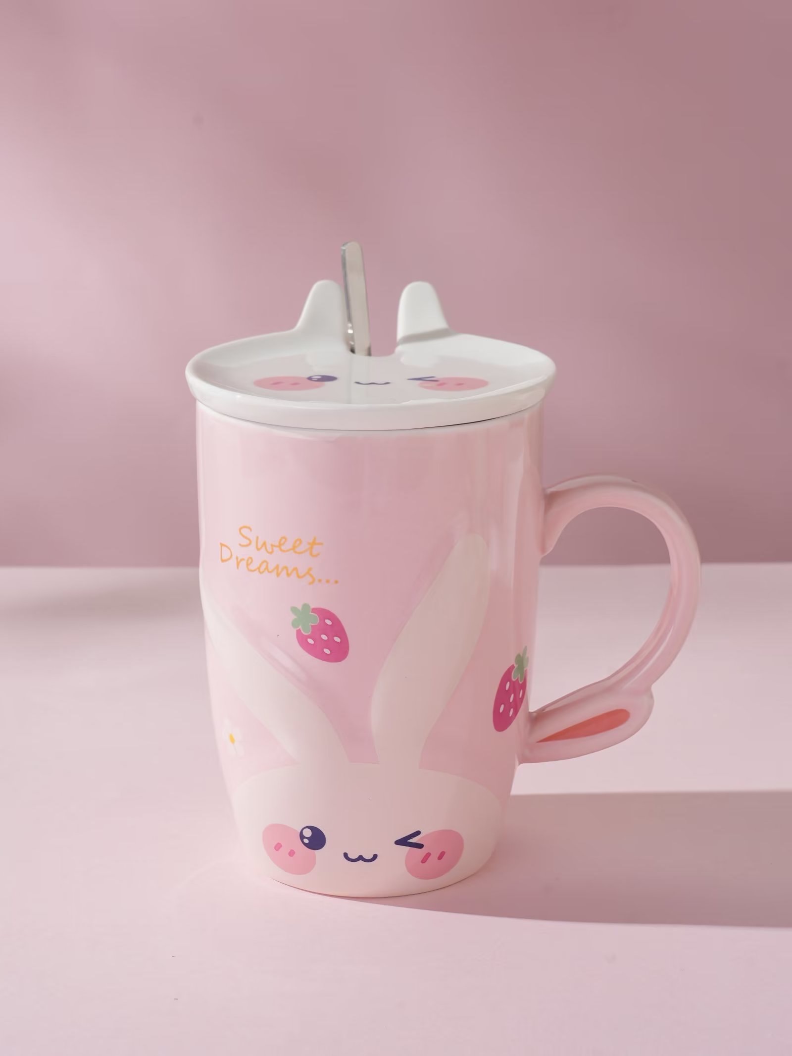 兔子图案/陶瓷个性杯/可爱杯子细节图