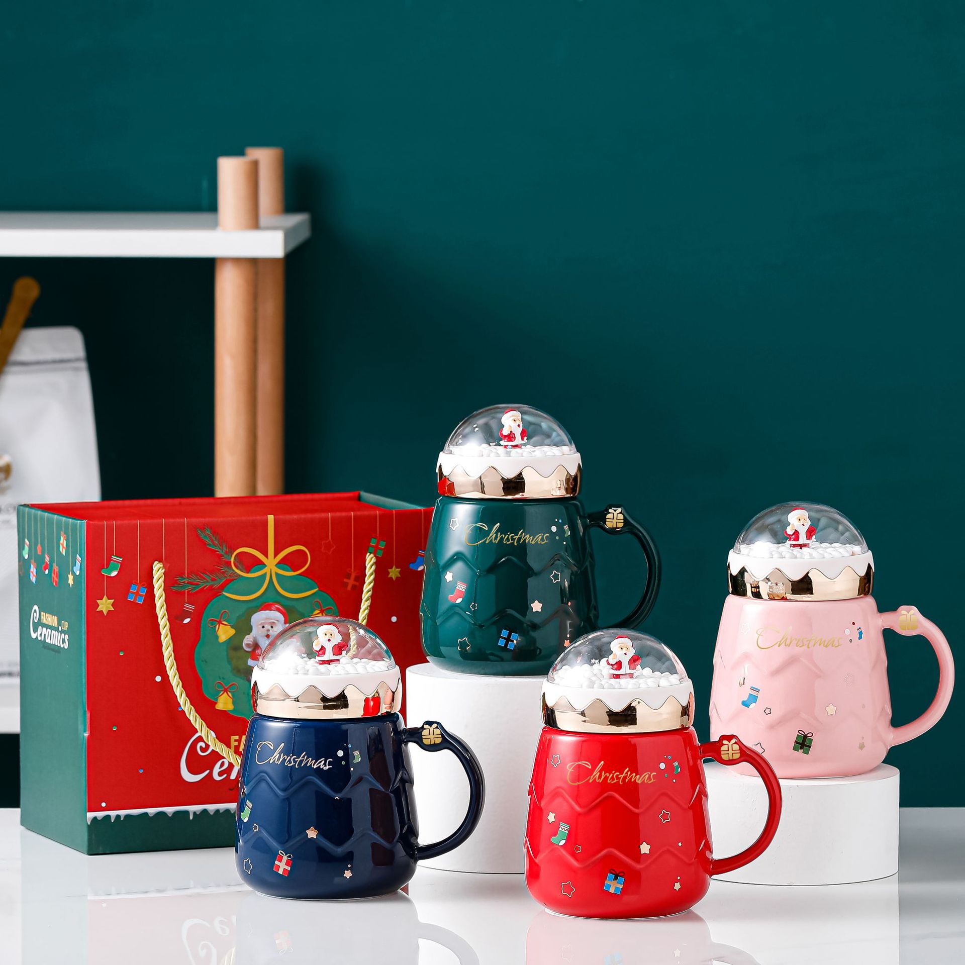 Christmas gift ceramic mugs, large-capacity Christmas cups, daily necessities wholesale, Christmas gifts, drinking cups, Medley 030