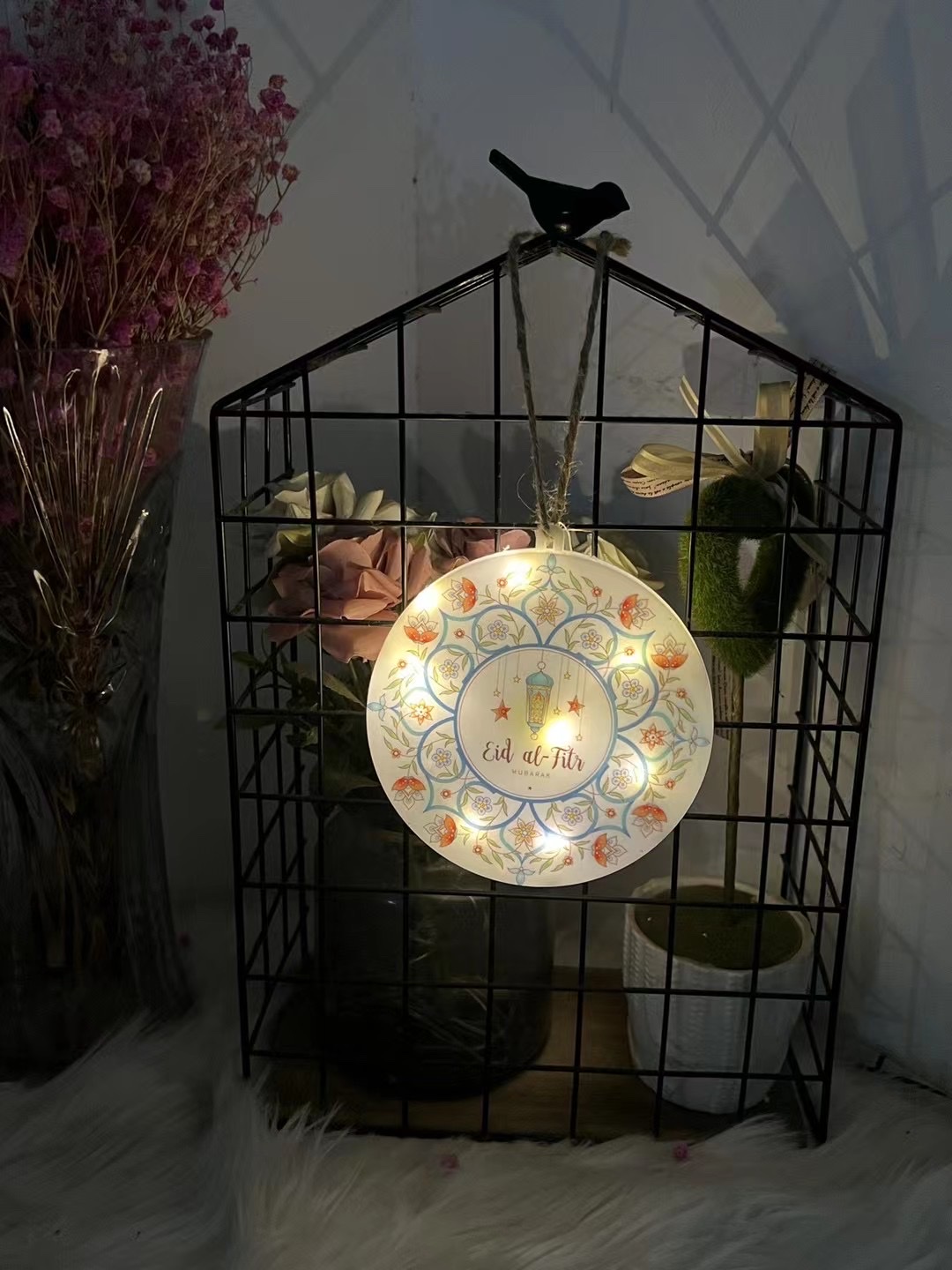Factory direct sales of LED lights, colored lights, decorative lights, ins cross-border best-selling items, Nordic style outdoor lights, Muslim Ramadan copper wire lights, hanging strings with flashing, JD craft LED light strings, 25 Specification image