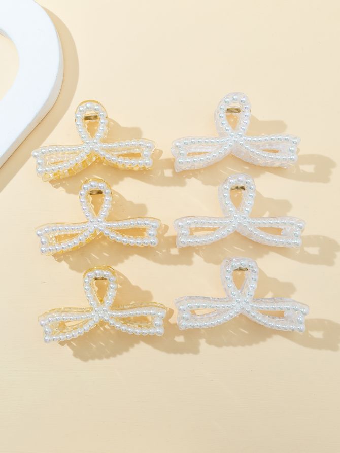 Haishen Accessories 13 cm popular pearl bestseller, a trendy ladies' champagne pearl shark grab tie style shower clip details Picture