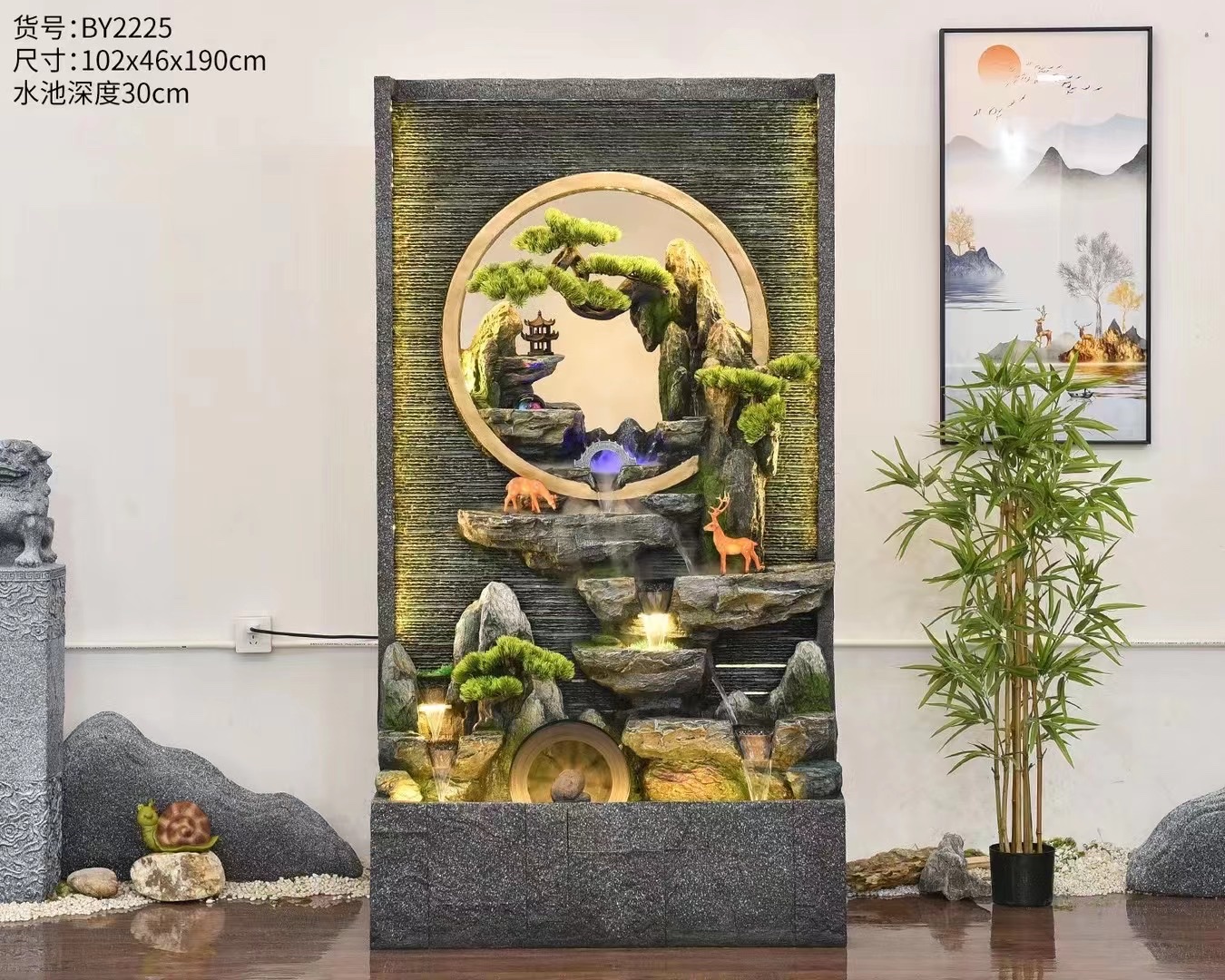 Resin water flow bonsai atomizer, a perfect gift for home decoration humidification, is breathtakingly beautiful Specification image