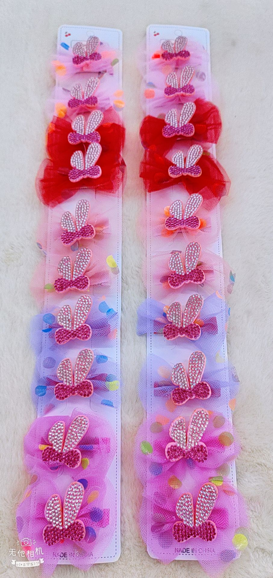 儿童饰品爆款卡通盘发发夹儿童头饰发夹BB夹10个装兔耳朵Y夹